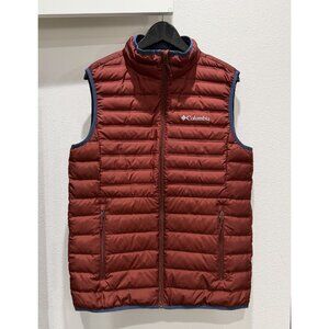 Columbia Men's Lake 22 650 Fill Down Puffer Vest Red Navy Full Zip Size M